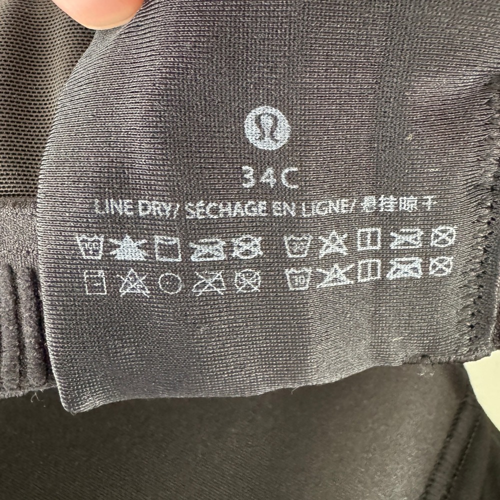 Lululemon Energy Bra High Support 34C Black Athleisure Gym Yoga Workout - Picture 9 of 10